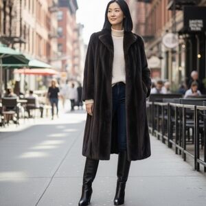 GALLERY FULL LENGTH FAUX FUR COAT